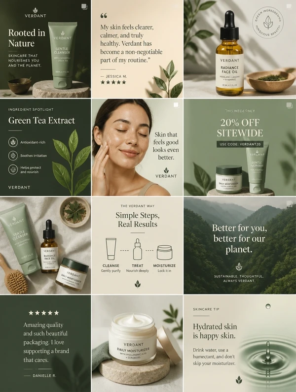 An Instagram business profile with a consistent grid of posts