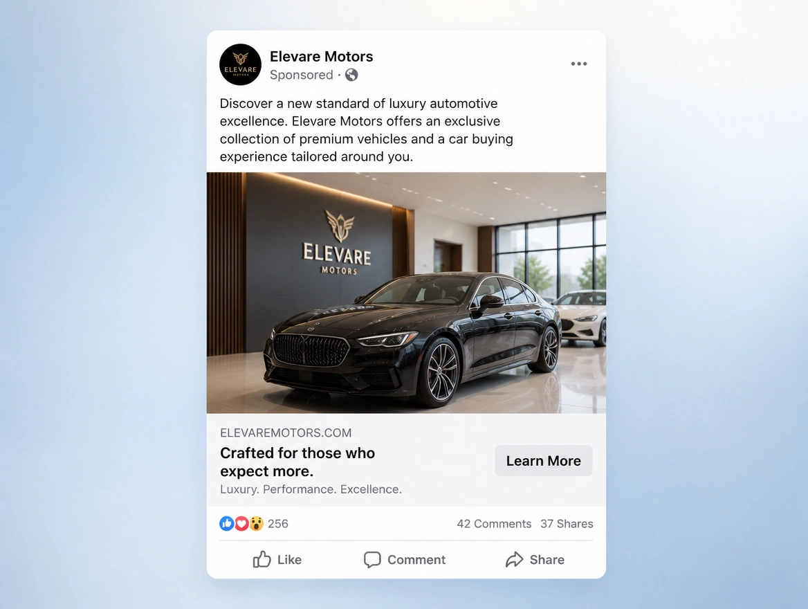 Website mockup showing cold audience campaigns