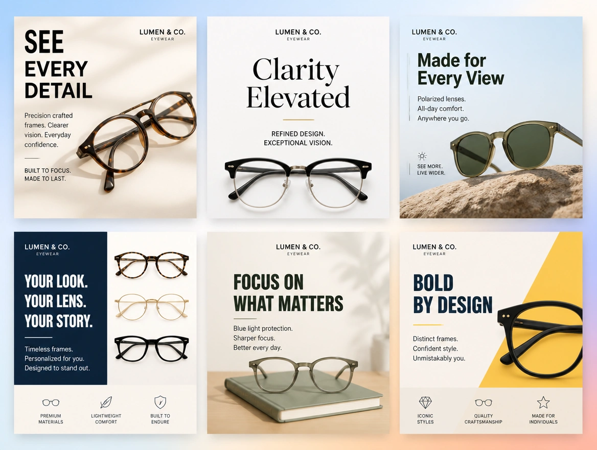 Website mockup showing advert design and copy