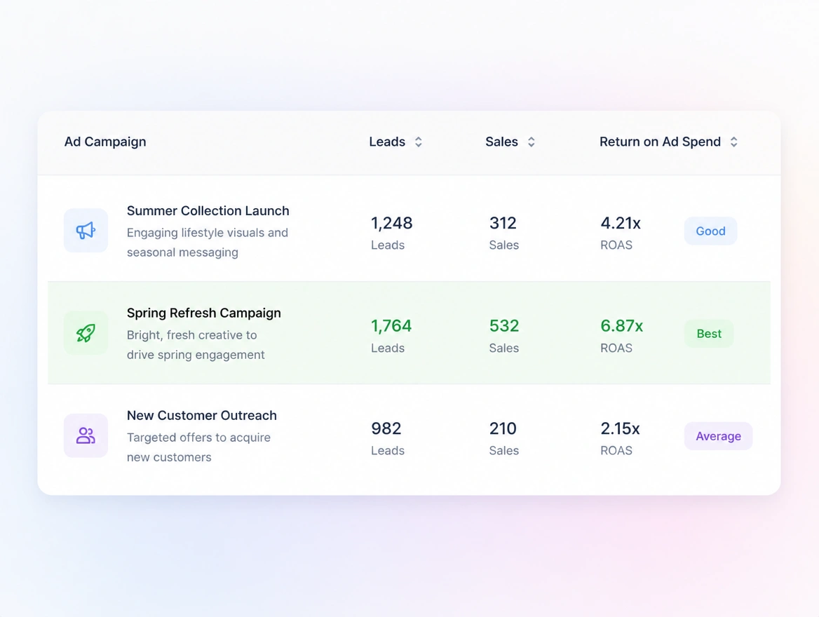 Website mockup showing tracking and reports