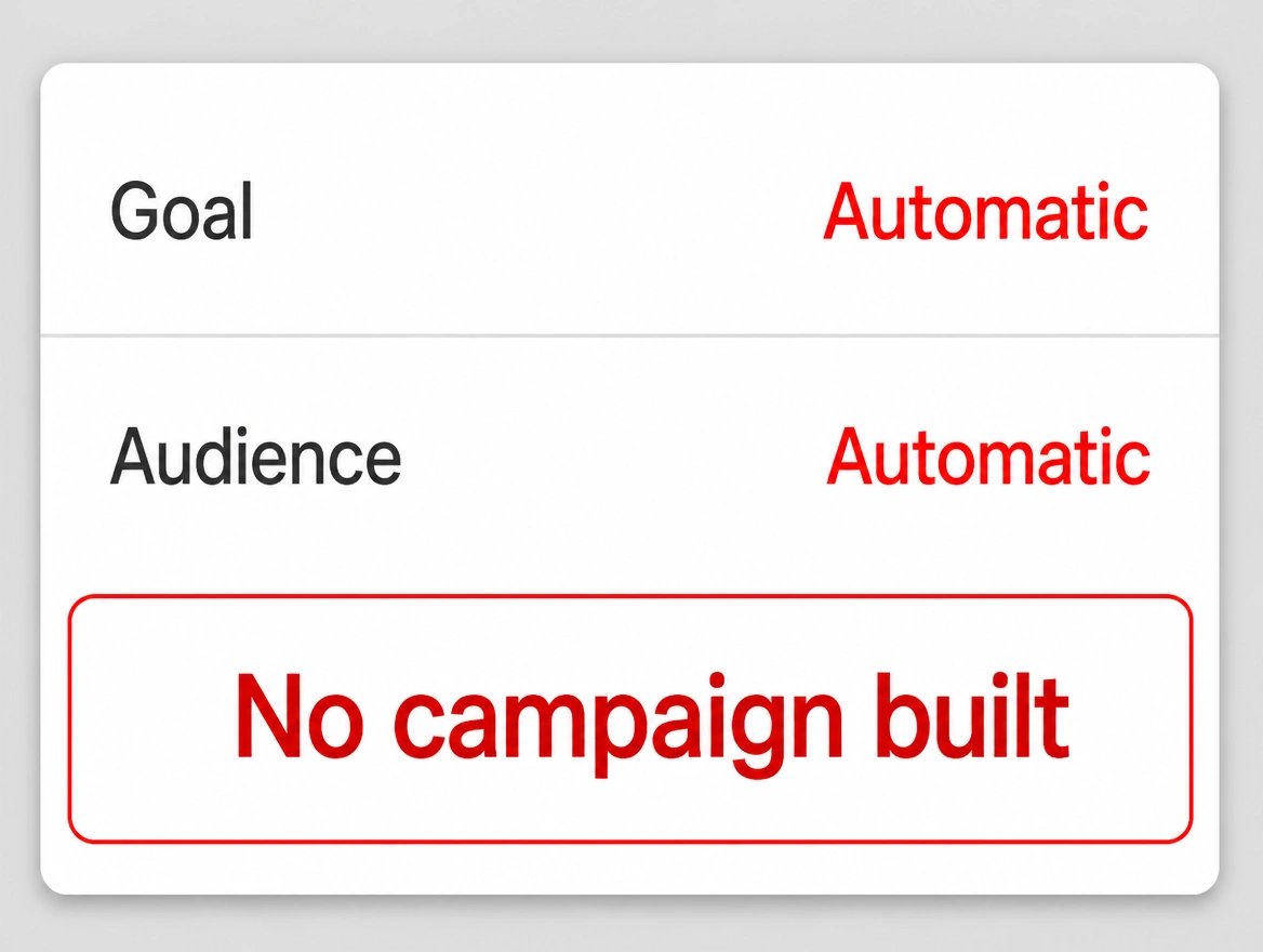 A boost panel with goal and audience left automatic and no campaign built