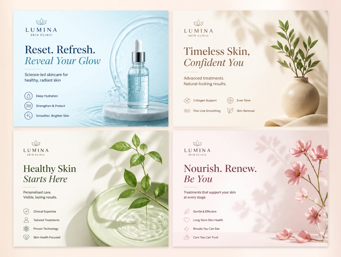 Website mockup showing fresh creative monthly