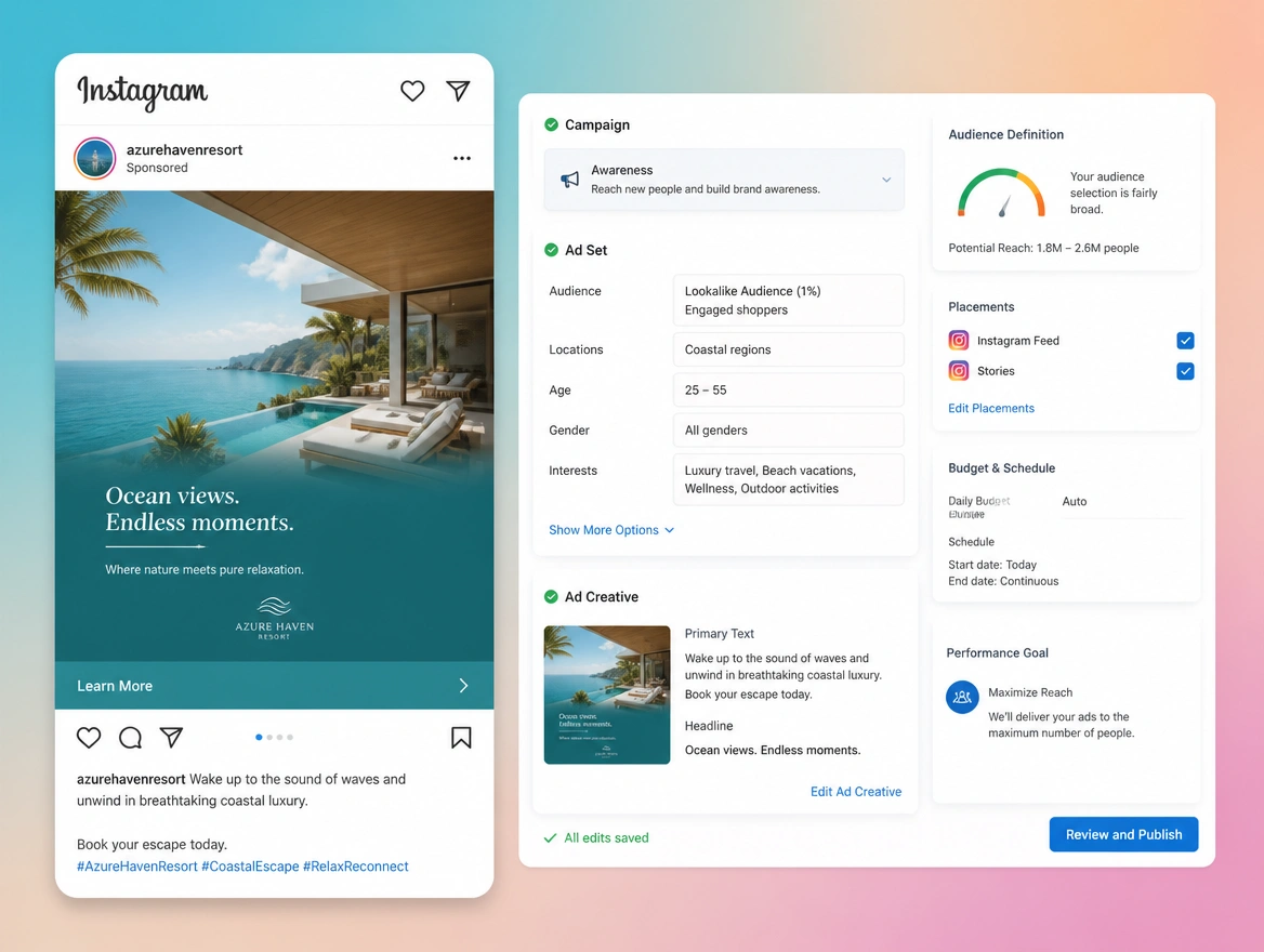 Website mockup showing reaching new buyers