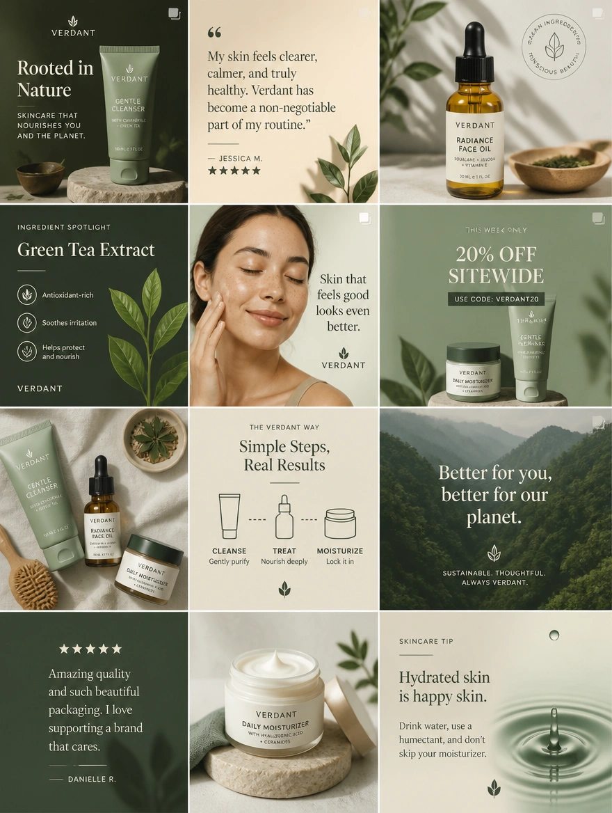 An Instagram business profile with a consistent grid of posts