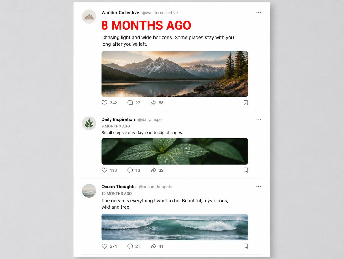 A social page whose most recent post is eight months old