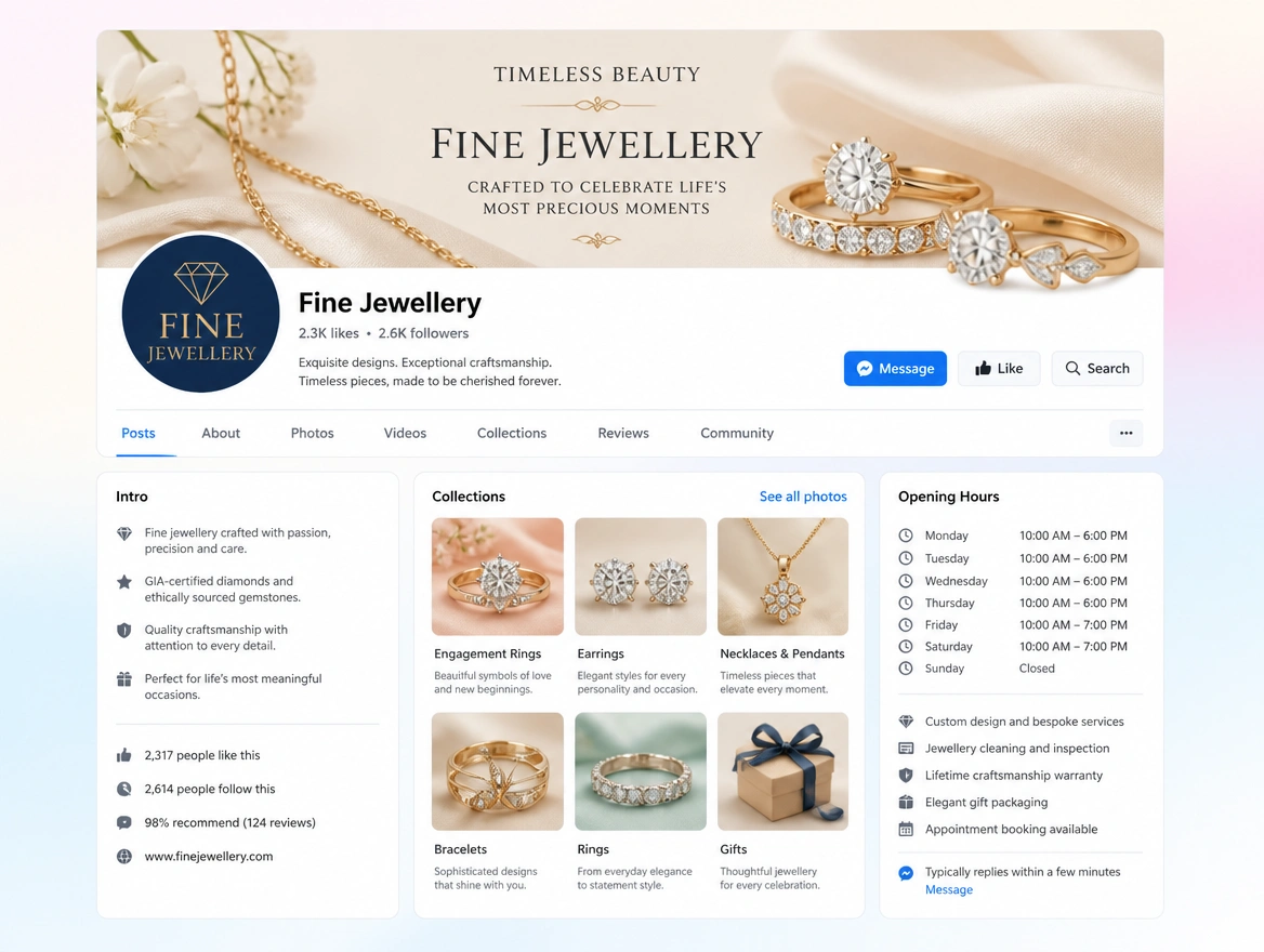 Website mockup showing the page itself