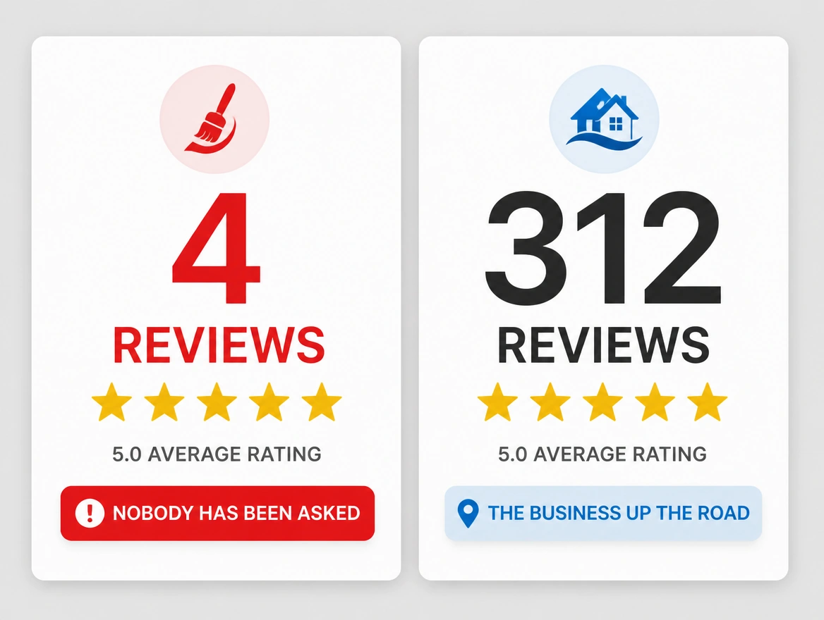 Four reviews beside a rival on three hundred, the low count in red