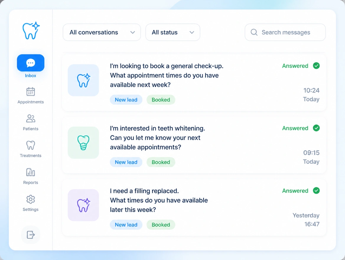 Website mockup showing messages and comments