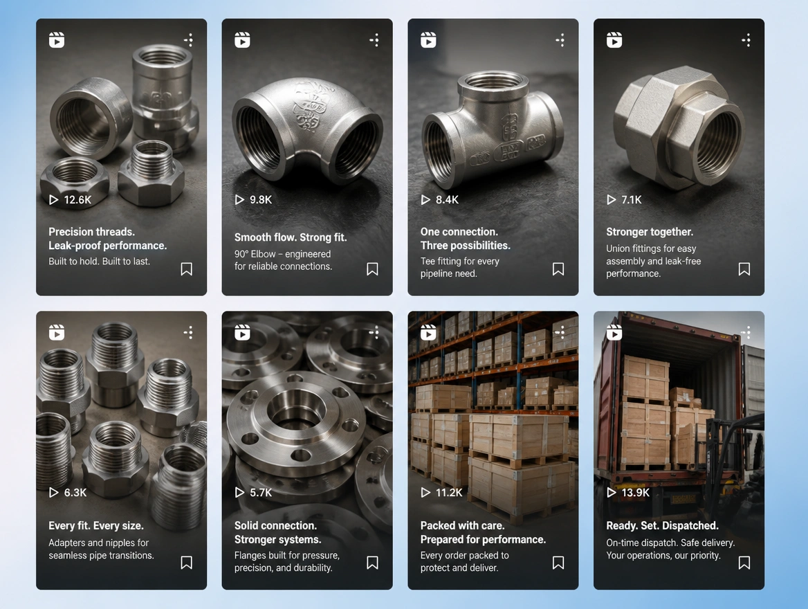 Website mockup showing reels and short clips