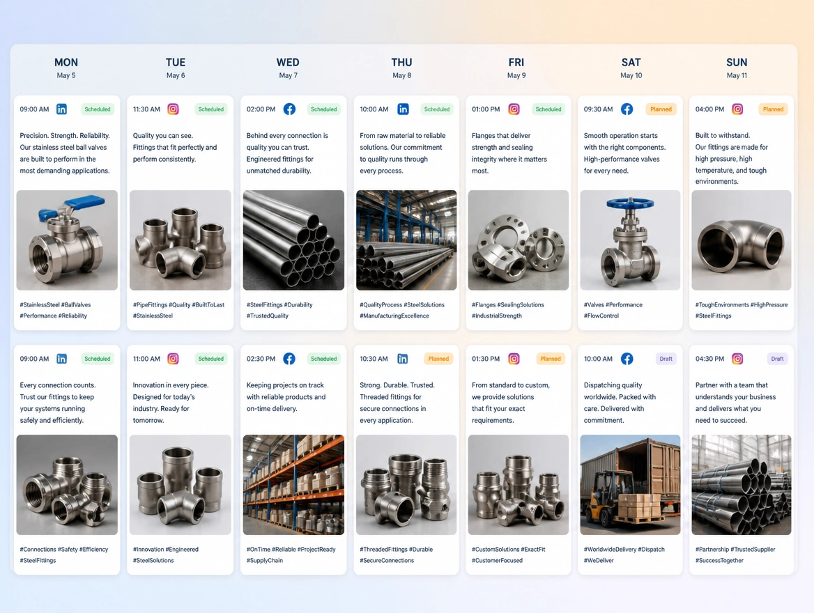 Website mockup showing weekly posts