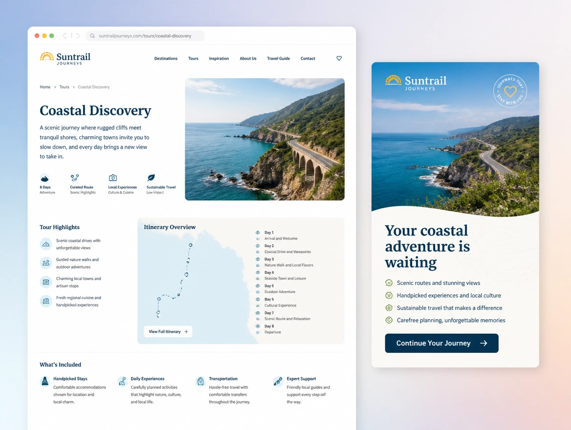 Website mockup showing remarketing