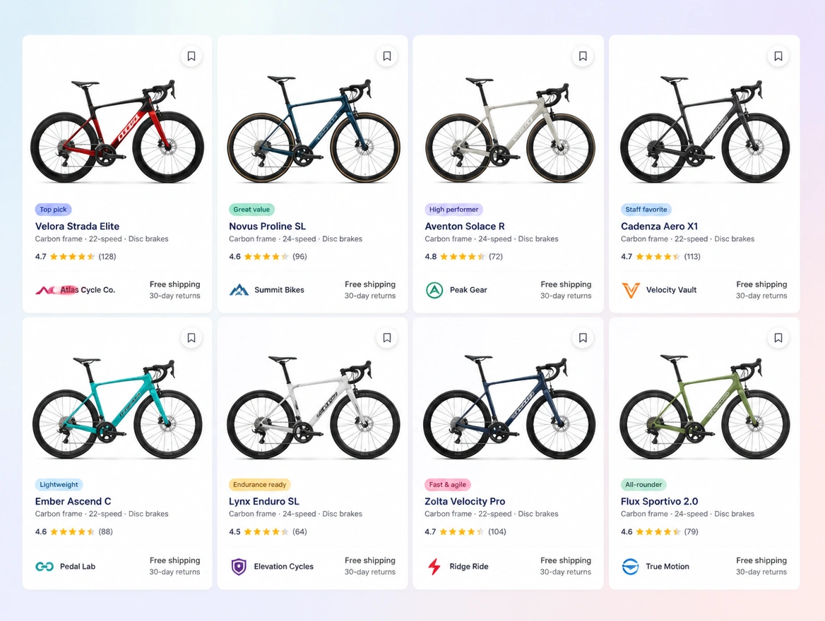 Website mockup showing shopping campaigns