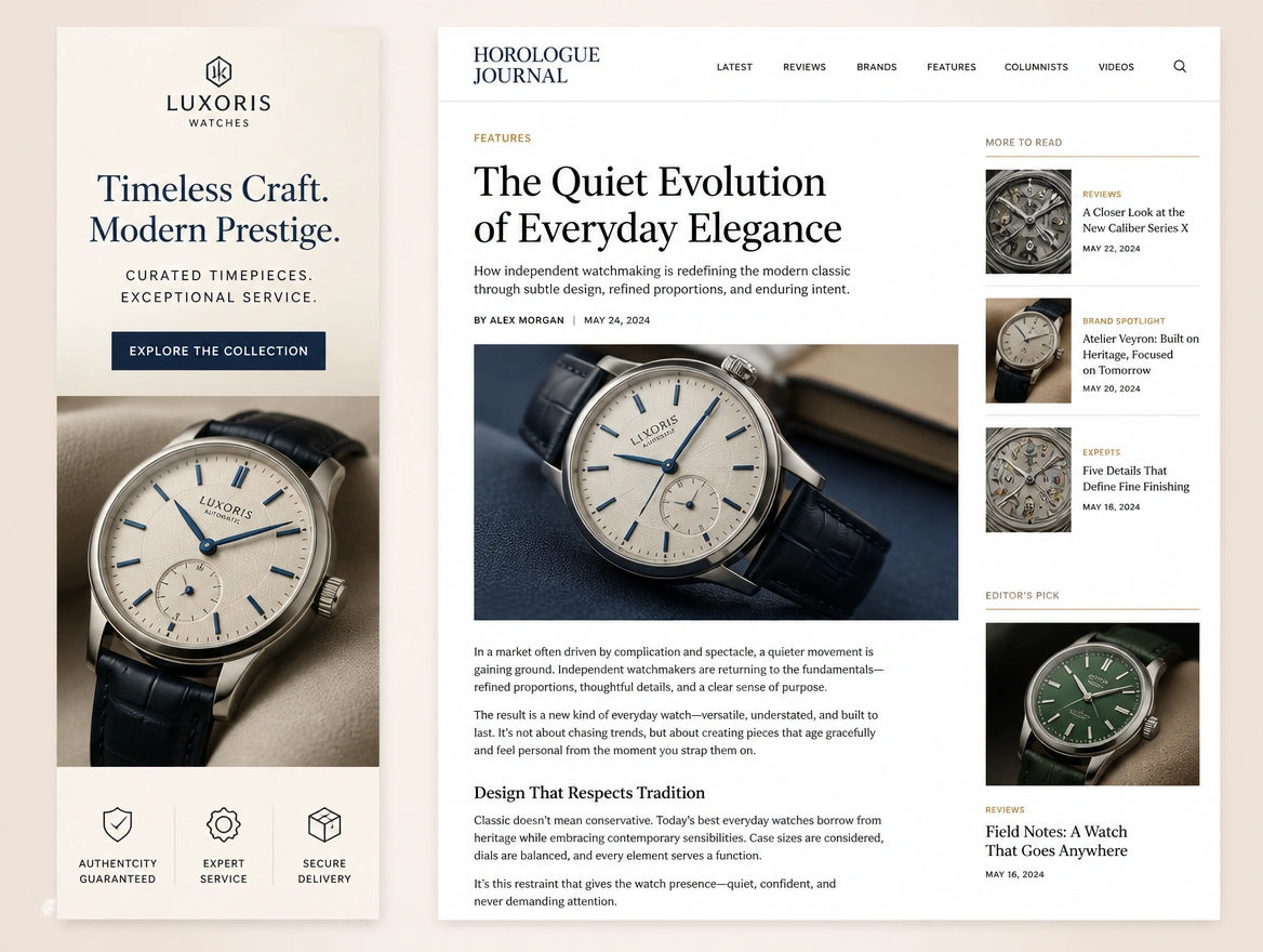 Website mockup showing remarketing