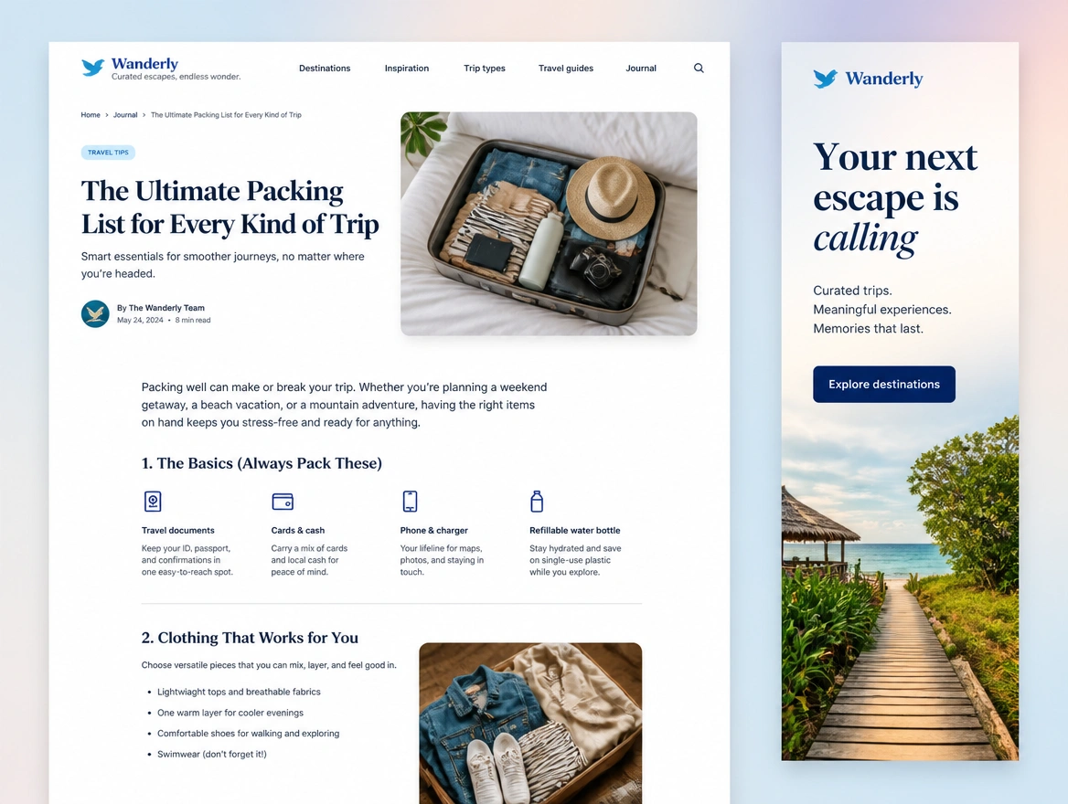 Website mockup showing remarketing