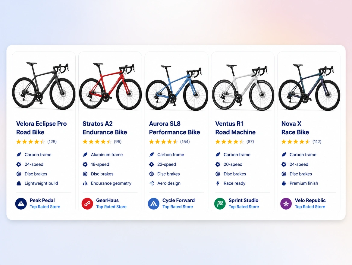 Website mockup showing shopping campaigns