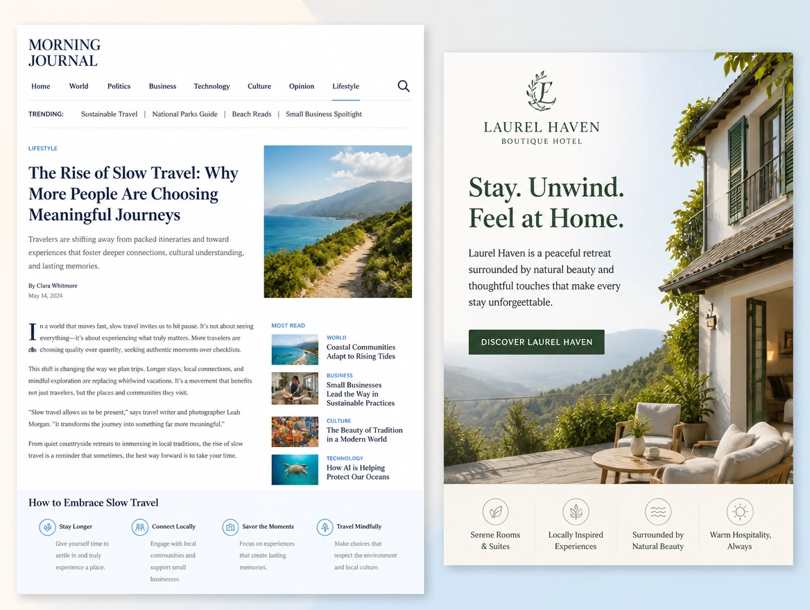 Website mockup showing remarketing