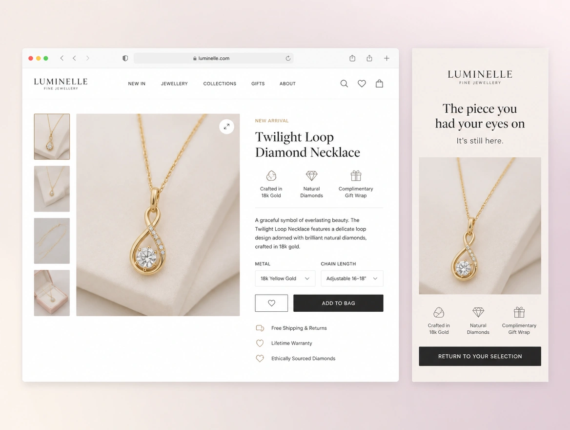 Website mockup showing remarketing