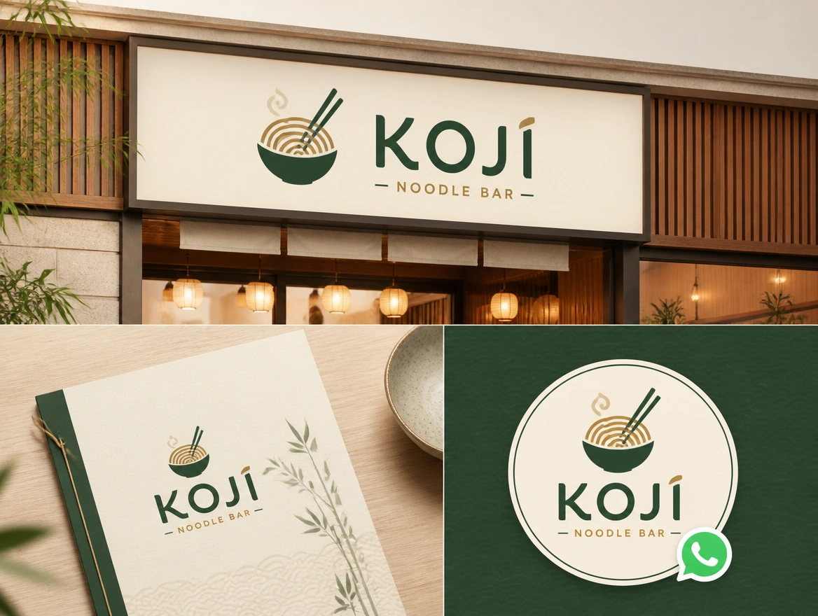 One logo mounted on a printed sign, applied to a document and set as a messaging profile