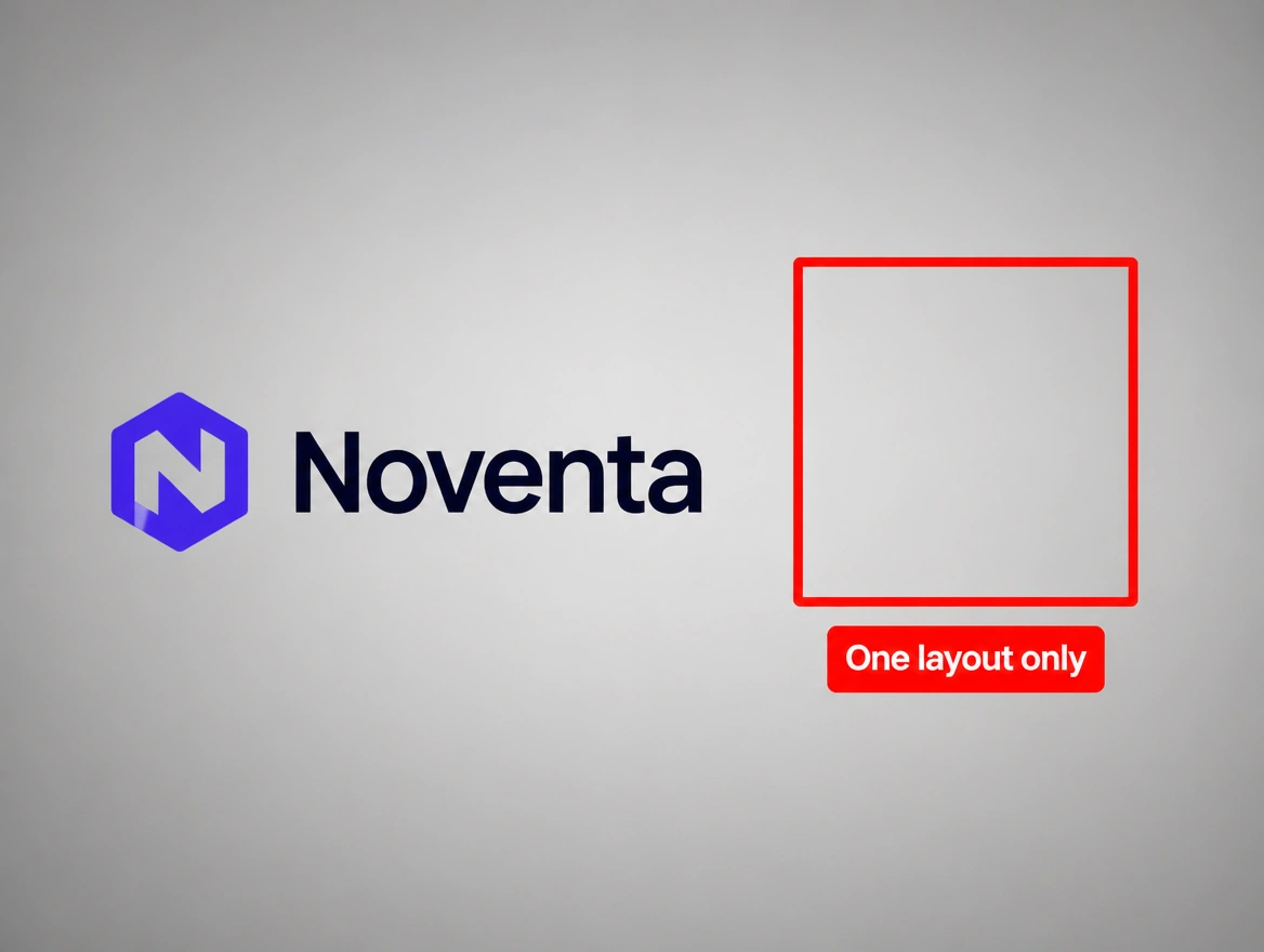 One wide logo beside an empty square placement it cannot fill, the square ringed in red