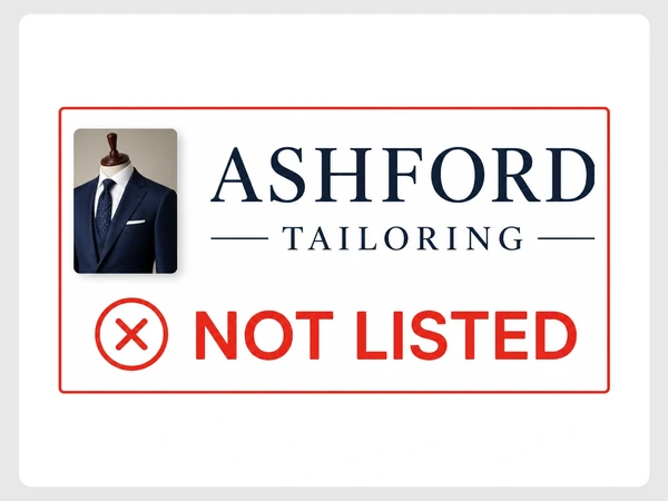 Ashford Tailoring shows a wide horizontal logo running beyond both edges of a tall narrow banner.