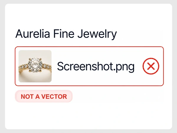 Aurelia Fine Jewelry emails a printer Screenshot PNG, marked with a red cross and Not a vector.