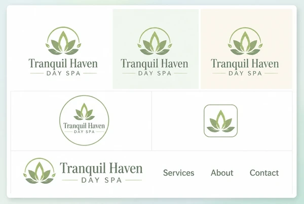 A profile picture, a favicon and a website header strip carrying one day spa logo