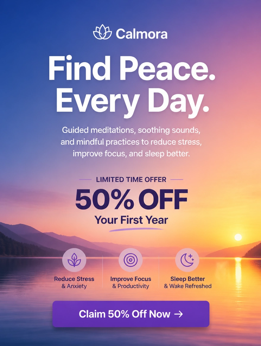 Mobile landing page with a single call to action button