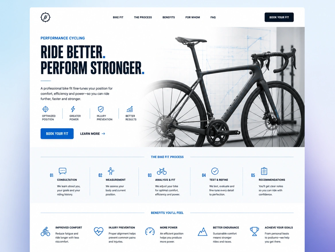 Website mockup showing campaign landing pages