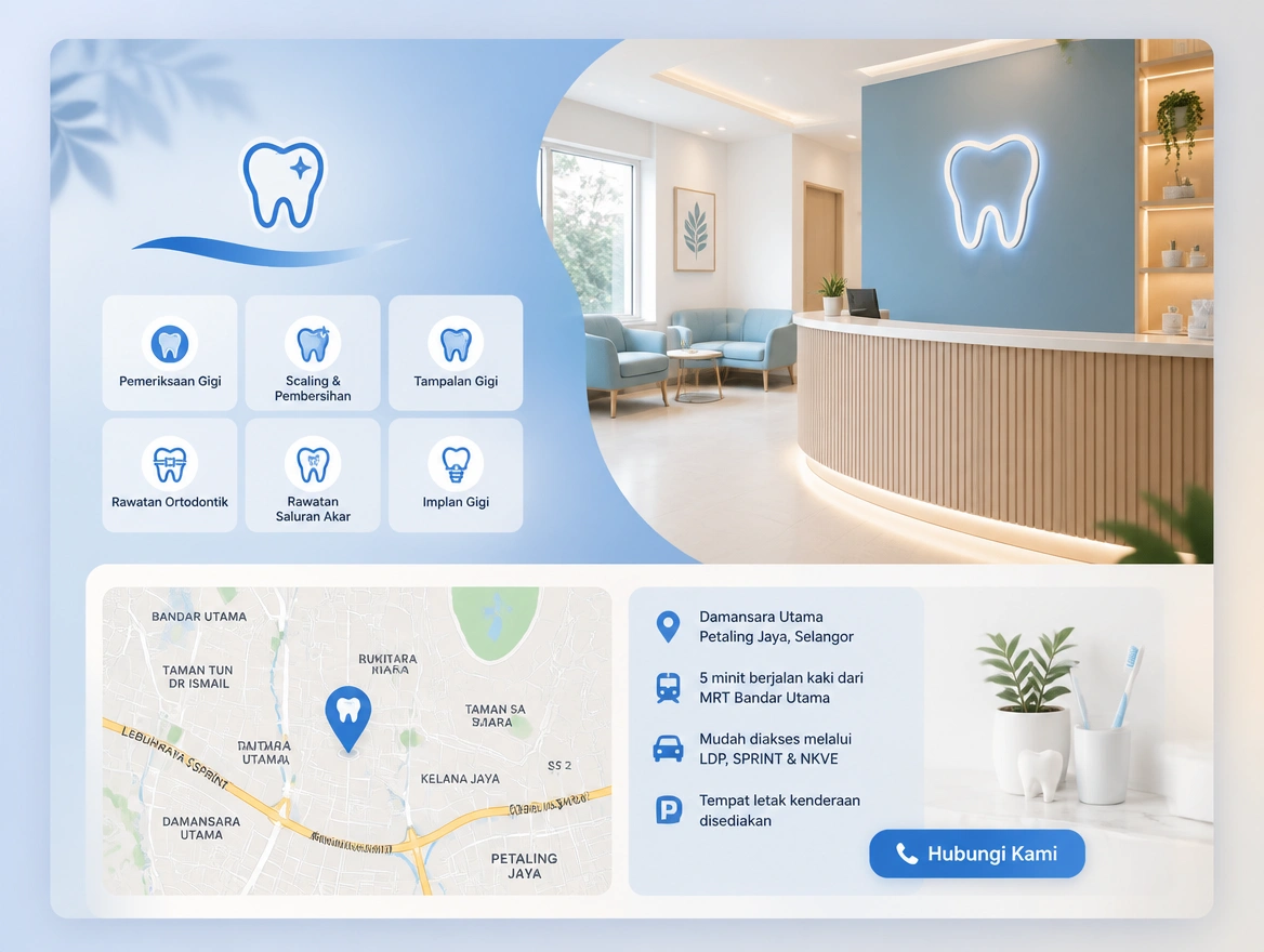 Website mockup showing area pages