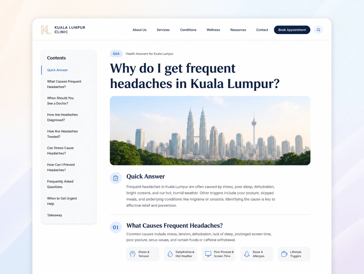 Website mockup showing local content