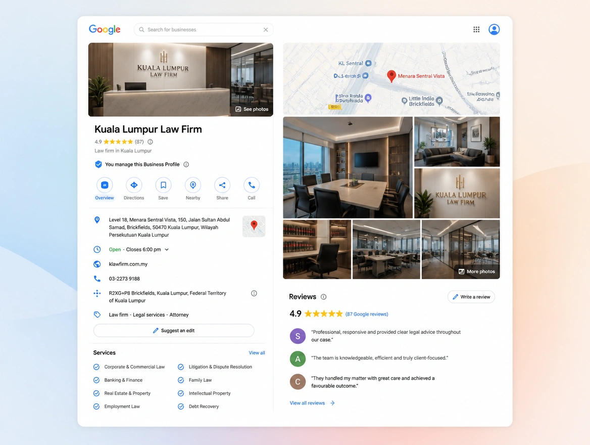 Website mockup showing profile setup