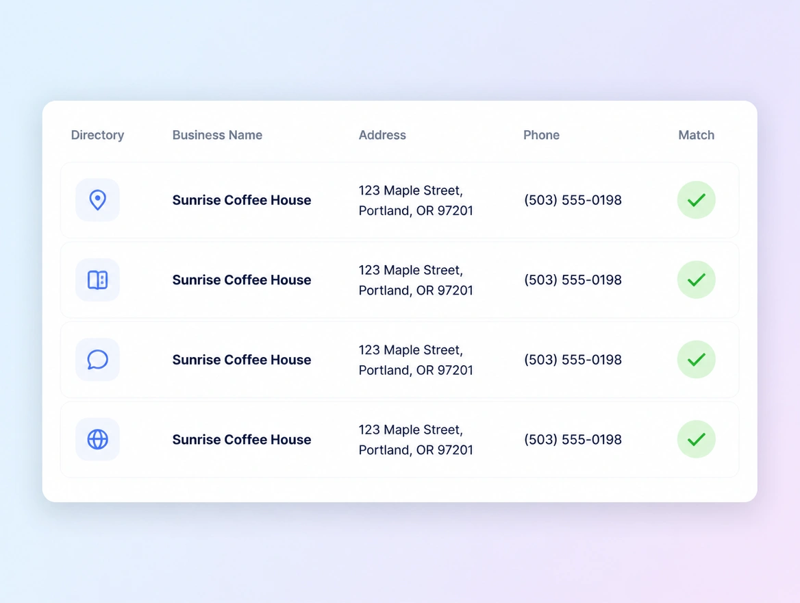 Website mockup showing listings cleaned