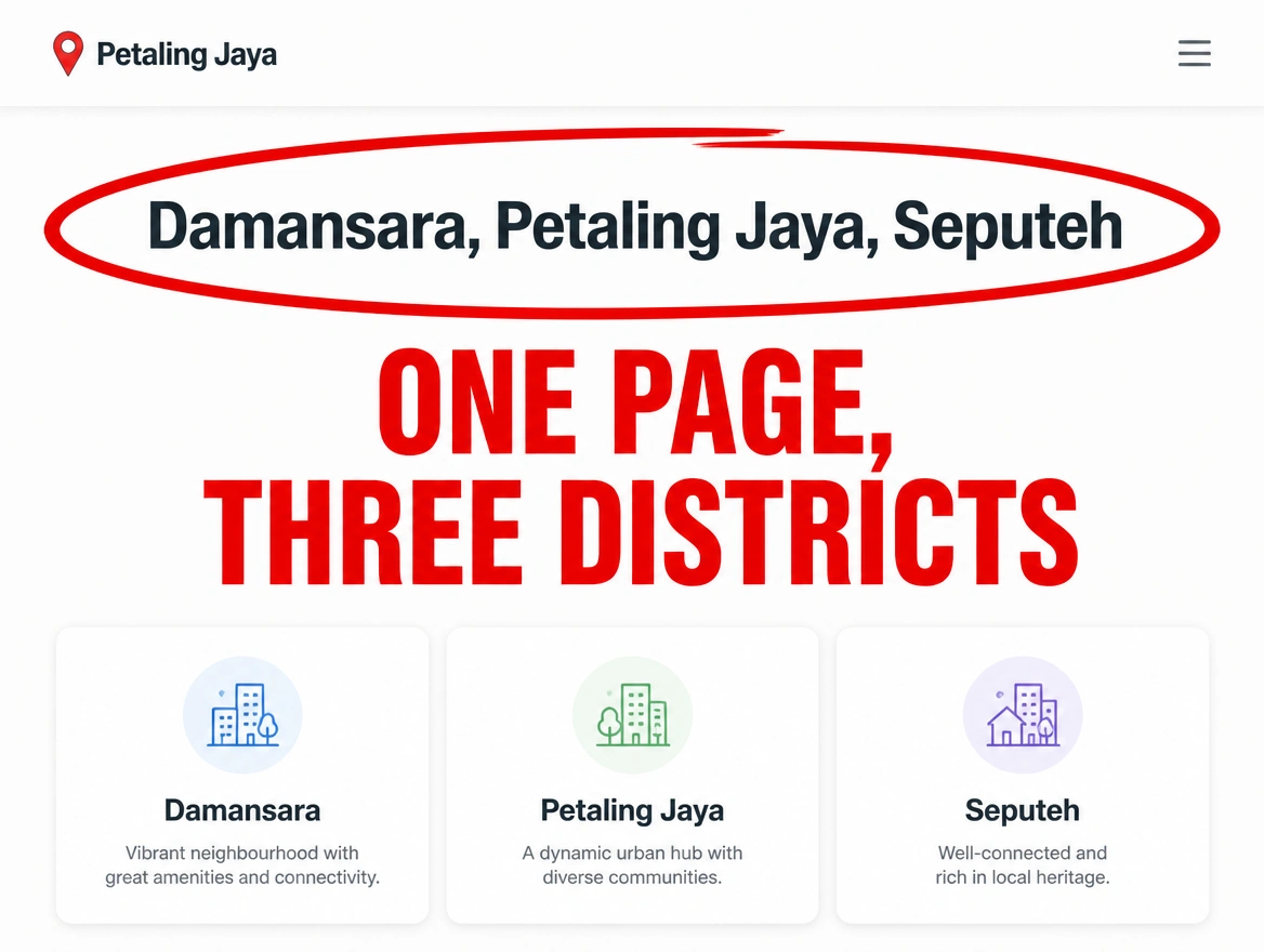 One page heading covering three Petaling Jaya districts at once
