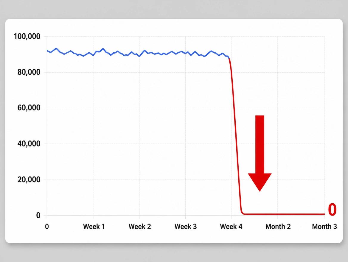 Advertising chart where results fall away after a strong first month