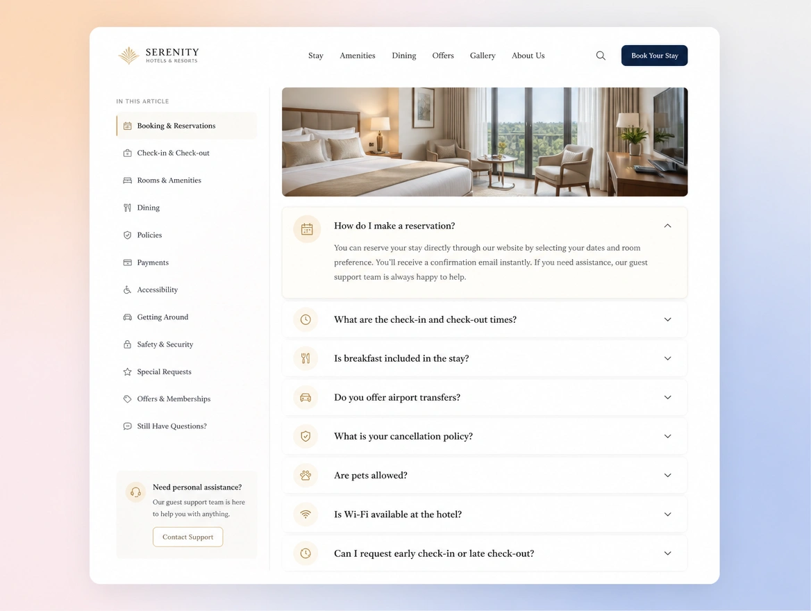 Website mockup showing content