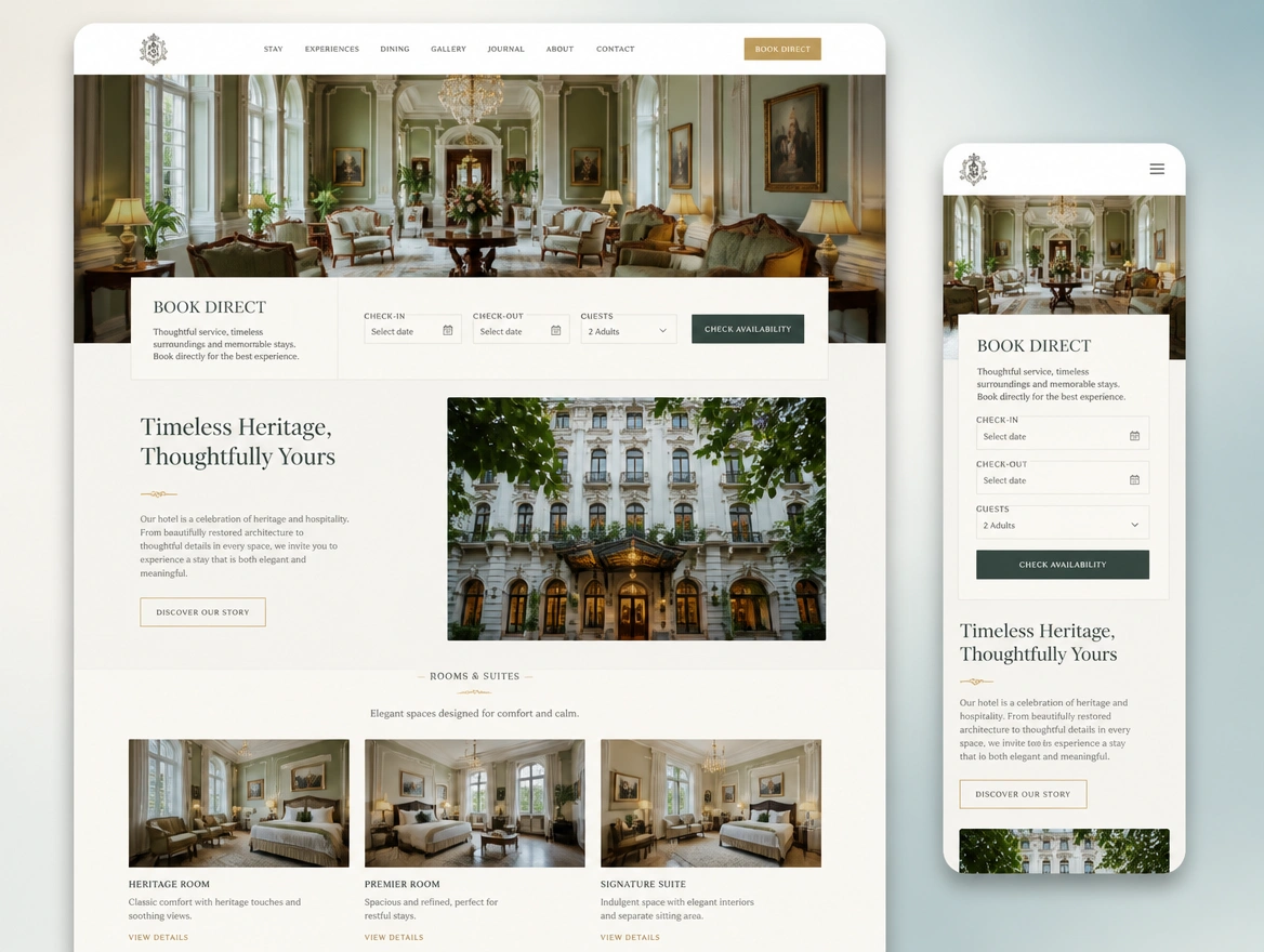 Website mockup showing your website