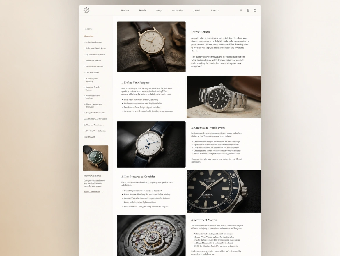 Website mockup showing content