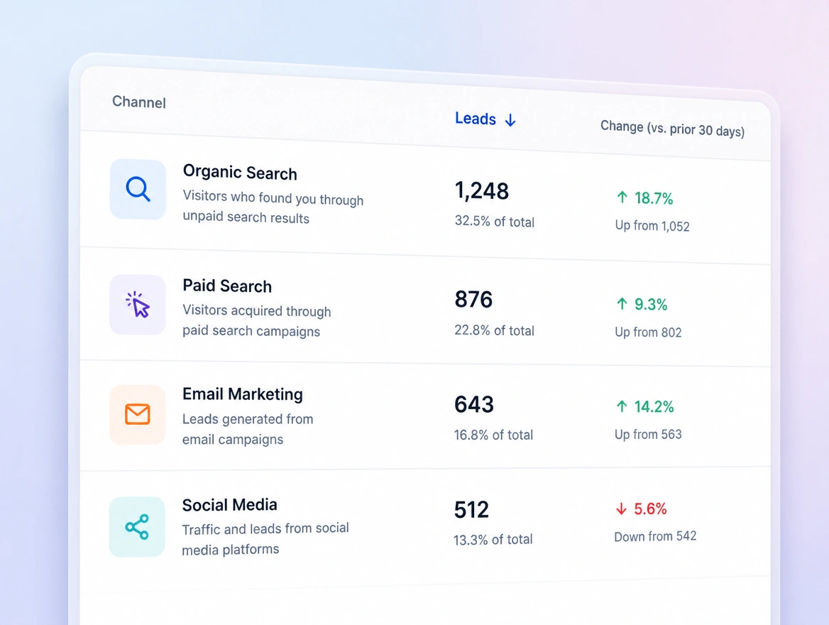 Website mockup showing tracking and reporting