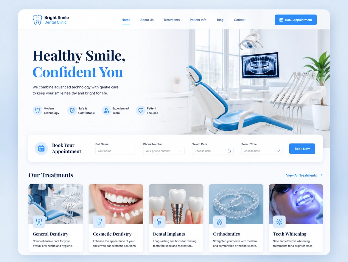 Website mockup showing your website