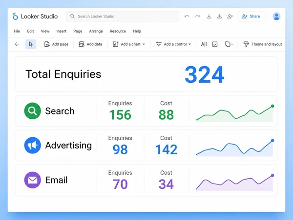 One dashboard pulling every real estate channel into a single enquiry count