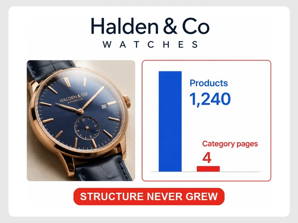 Halden & Co Watches compares 1,240 products against only four category pages.