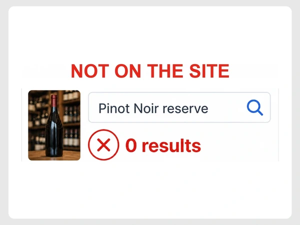 Cellar Row Wines website search returns zero results for the typed query Pinot Noir reserve.