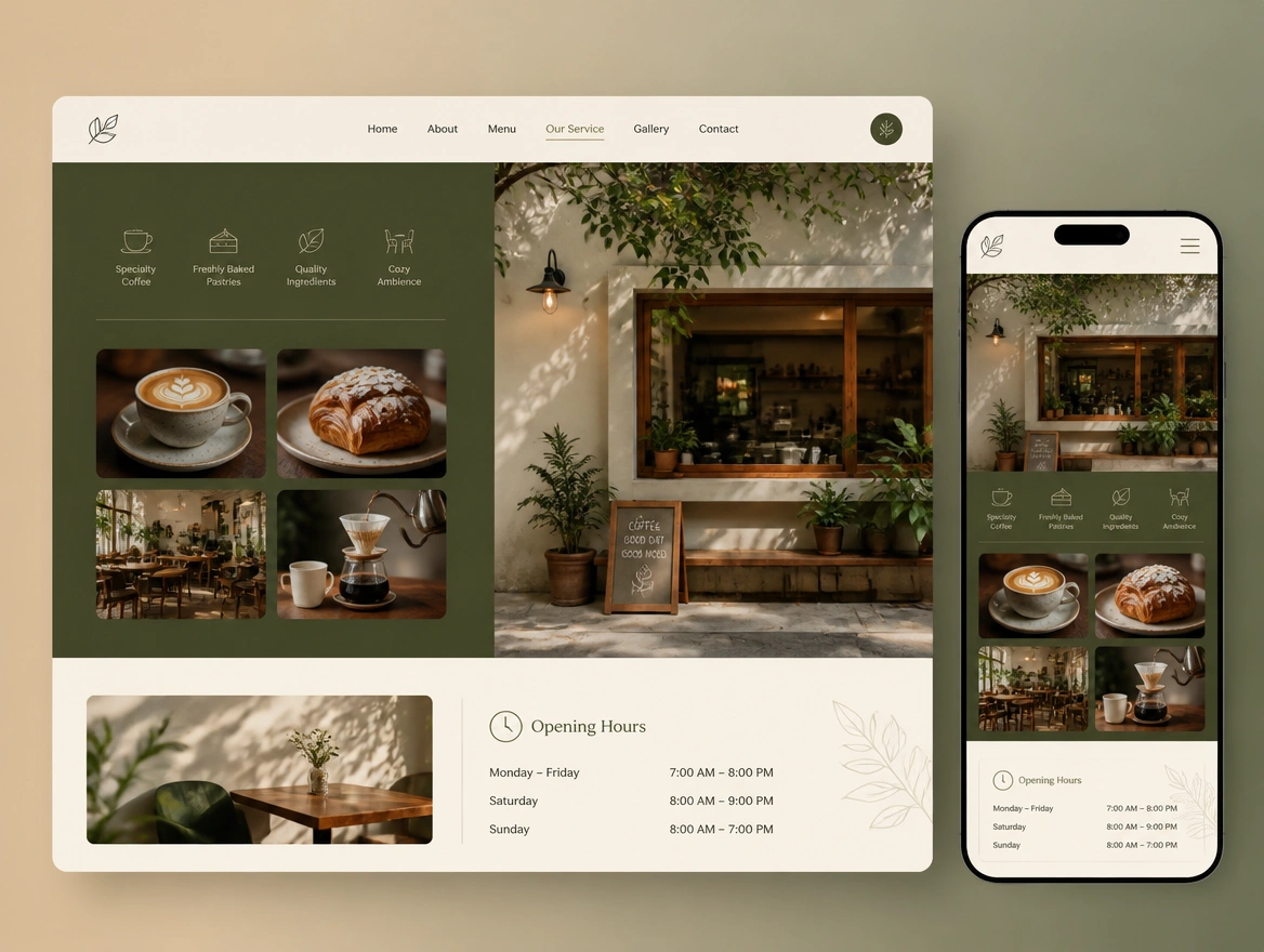 Website mockup showing the missing pages