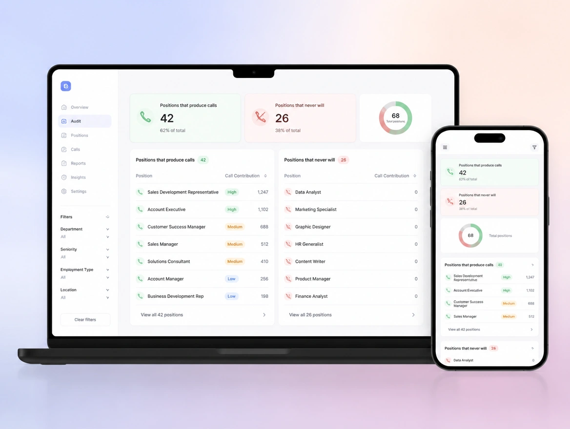 Website mockup showing audit