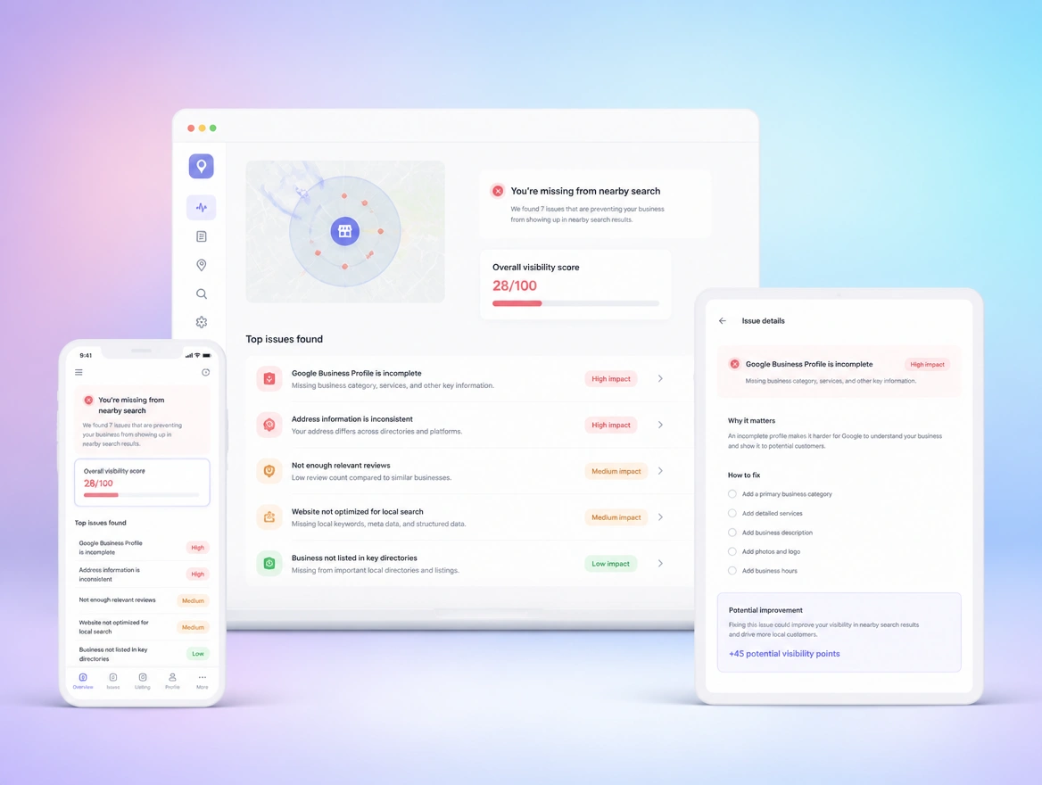 Website mockup showing audit