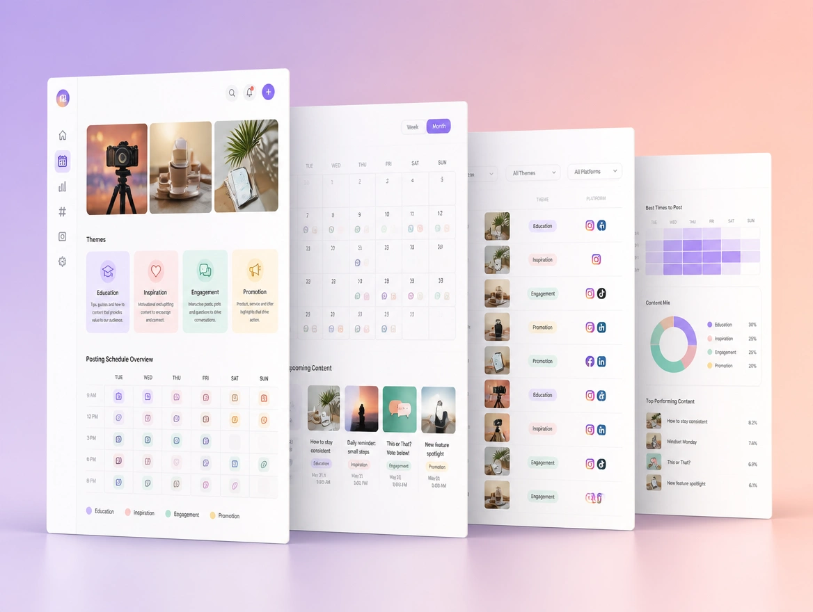 Website mockup showing content strategy