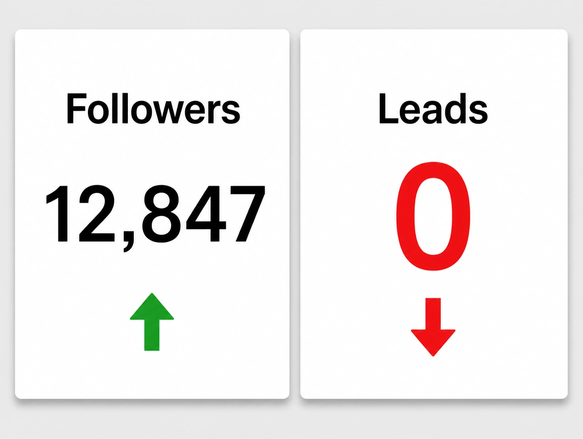 Follower count rising while the message inbox stays empty