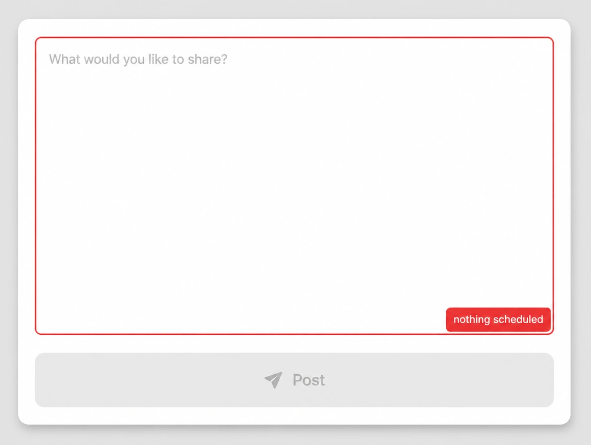 An empty content calendar with no posts planned
