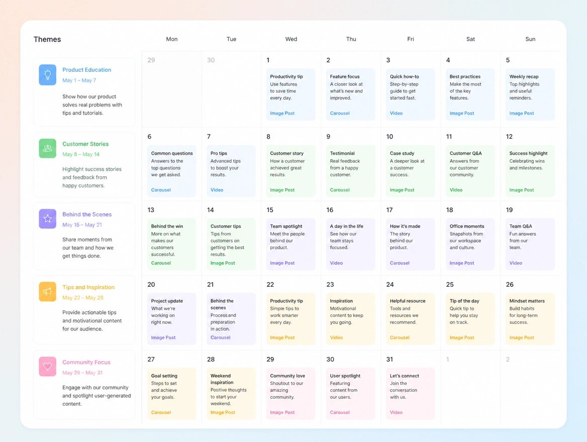 Website mockup showing the month agreed first