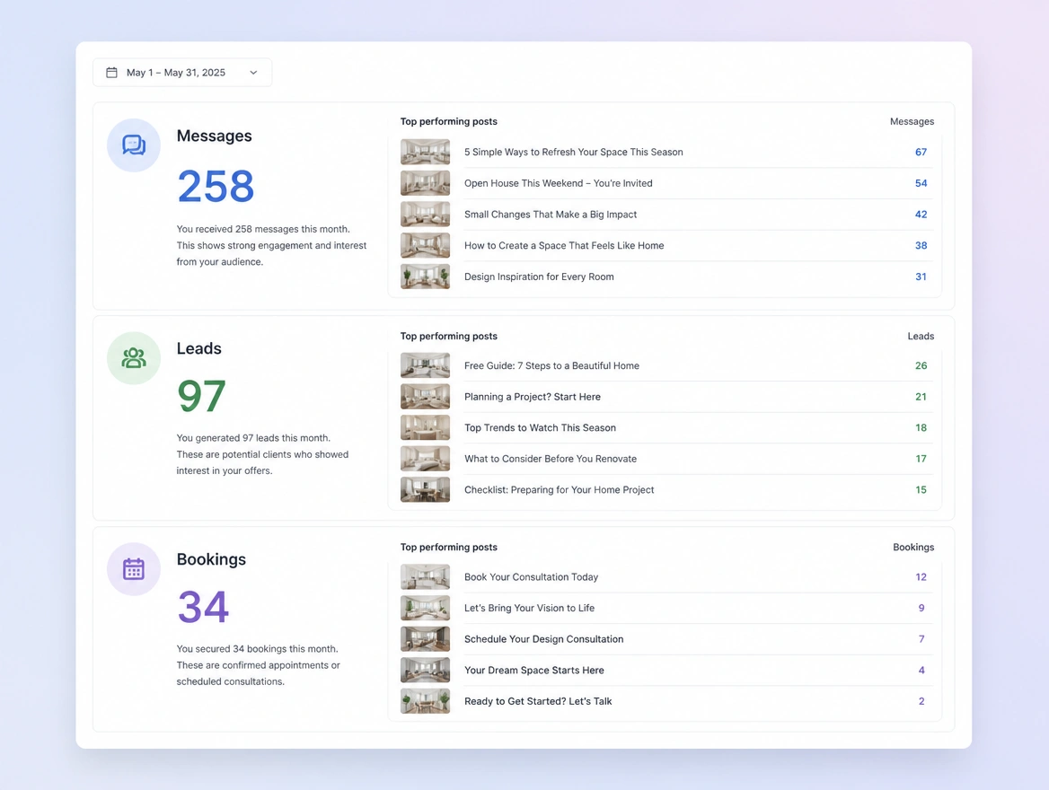 Website mockup showing one page of numbers